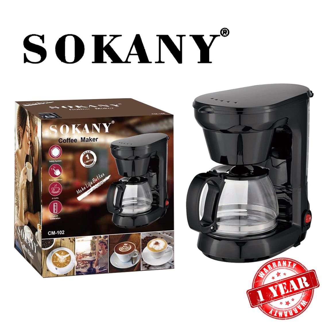 Sokany Coffee Maker Machine Coffee  Automatic Home Office Coffee Machine With Pot