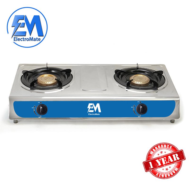 EM Double Gas Cooker Auto lgnition Double Burner Gas stove gas cooker 【hot】gas cooker/stove gas cooker cooking gas cooker burner gas cooker stainless  ElectroMate