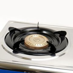 ElectroMate 2 Burner Stainless Steel Gas Cooker – Durable Tabletop LPG Stove with Brass Burners & Flame Control – Compact Cooking Appliance for Home Use