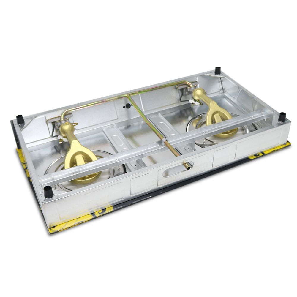 EM Gas Cooker Glass Top Infrared Double Burner Gas stove Super Infrared Heater Saving Gas cooker Black