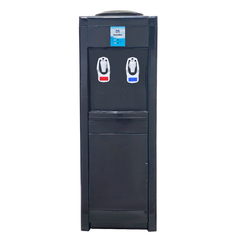 Water Dispenser with Hot and Cold Water – Standing Design with Storage Cabinet, Perfect for Home or Office Use Black water dispenser