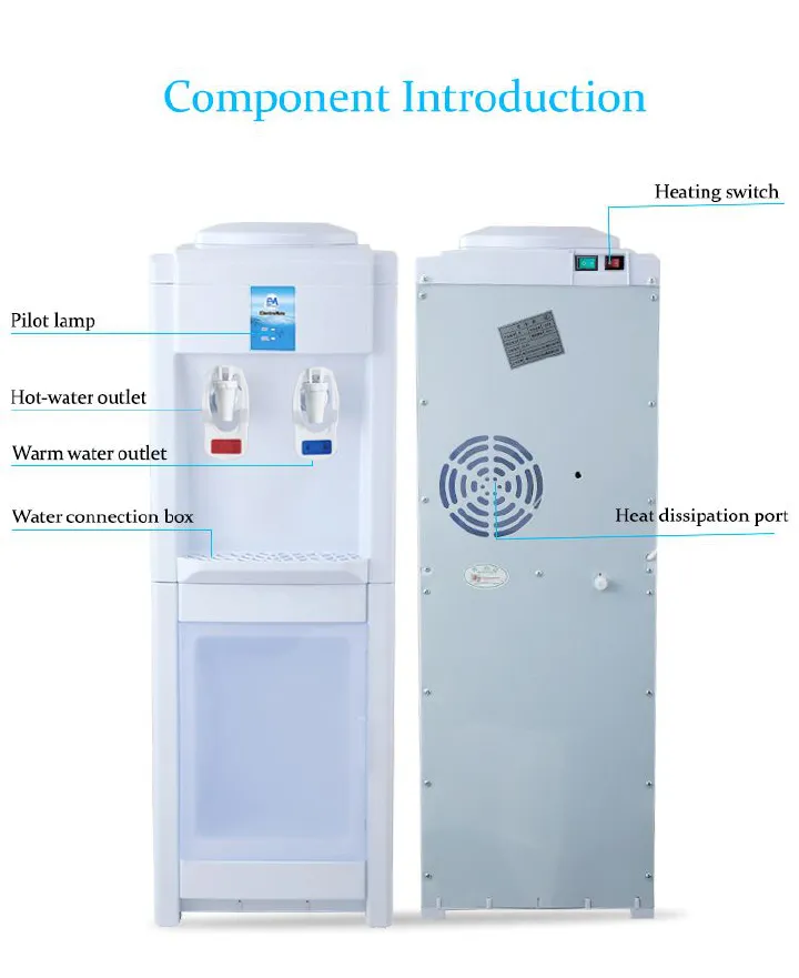 EM ElectroMate Water Dispenser with Hot and Cold Water – Standing Design with Storage Cabinet, Perfect for Home or Office Use  ElectroMate