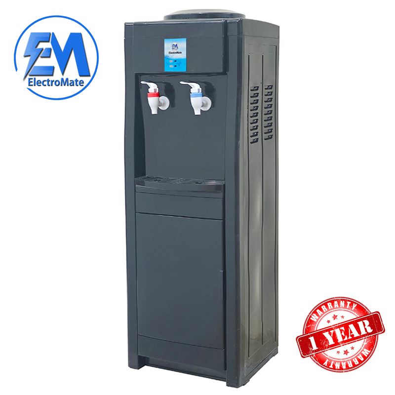 ElectroMate Water Dispenser with Hot and Normal Water – Standing Design with Storage Cabinet, Perfect for Home or Office Use