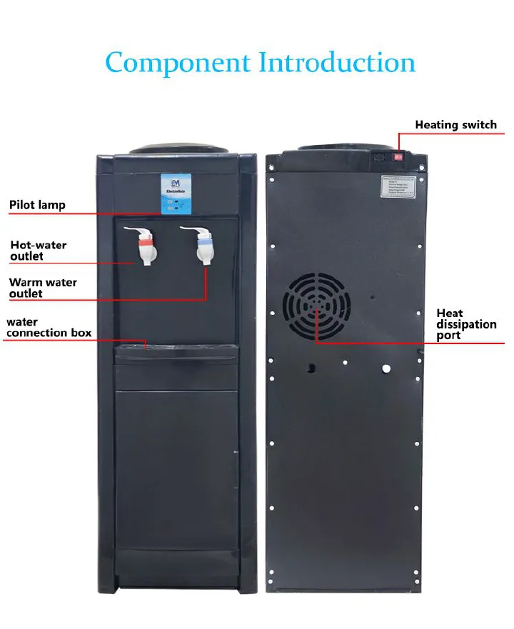 EM Water Dispenser with Hot and Normal Water – Standing Design with Storage Cabinet, Perfect for Home or Office Use  ElectroMate