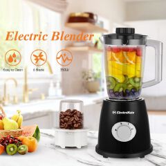 EM Blender 2-in-1 ElectroMate 1.6L Blender Classic Juicer & Grinder with Multifunctional Jug, Bottle, and Garlic Processor ElectroMate BD03