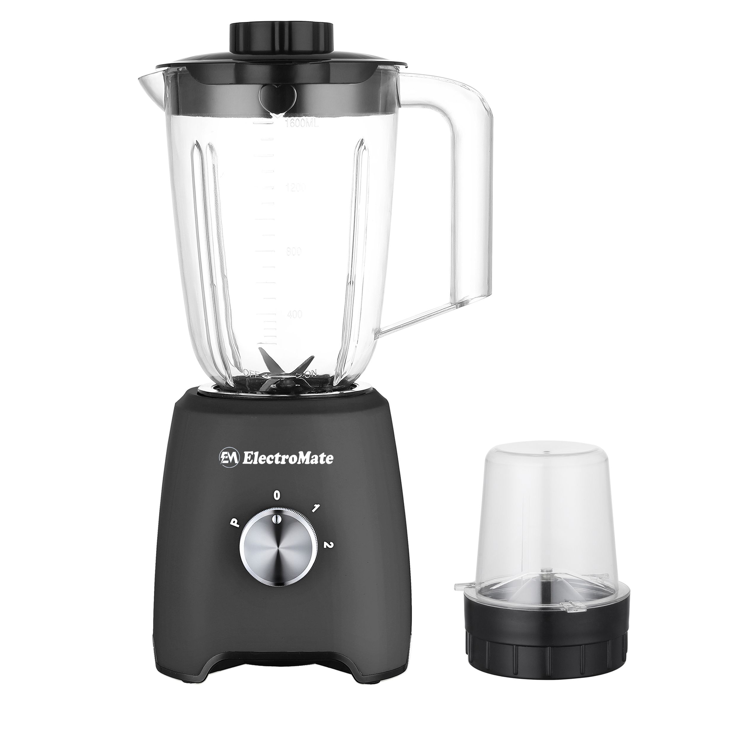 EM Blender 2-in-1 ElectroMate 1.6L Blender Classic Juicer & Grinder with Multifunctional Jug, Bottle, and Garlic Processor ElectroMate