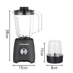 EM Blender 2-in-1 ElectroMate 1.6L Blender Classic Juicer & Grinder with Multifunctional Jug, Bottle, and Garlic Processor ElectroMate BD04