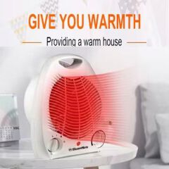 EM Quartz Heater Electric Fan Heater Portable Electric Room Heater or Warmer Fan Keep your Room Warm with Automatic Temperature Control ElectroMate