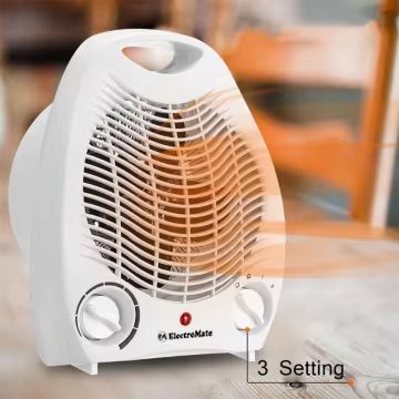 EM Electric Fan Heater Portable Electric Room Heater or Warmer Fan Keep your Room Warm with Automatic Temperature Control ElectroMate