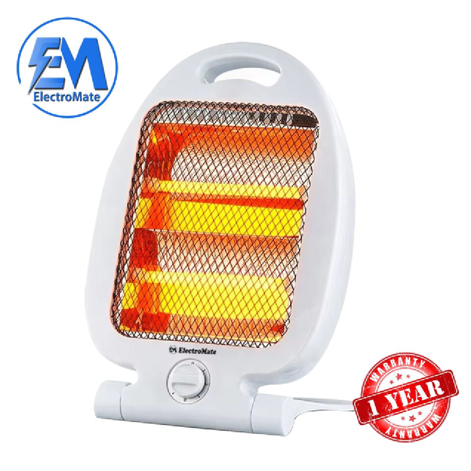 EM Quartz Heater Quartz Portable Electric Room Heater  White ElectroMate