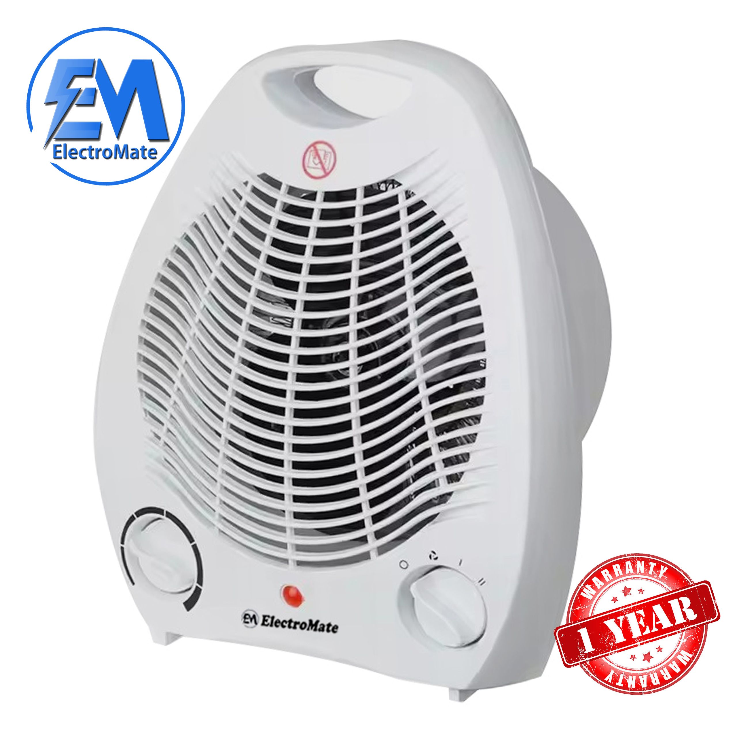 EM Electric Fan Heater Portable Electric Room Heater or Warmer Fan Keep your Room Warm with Automatic Temperature Control ElectroMate