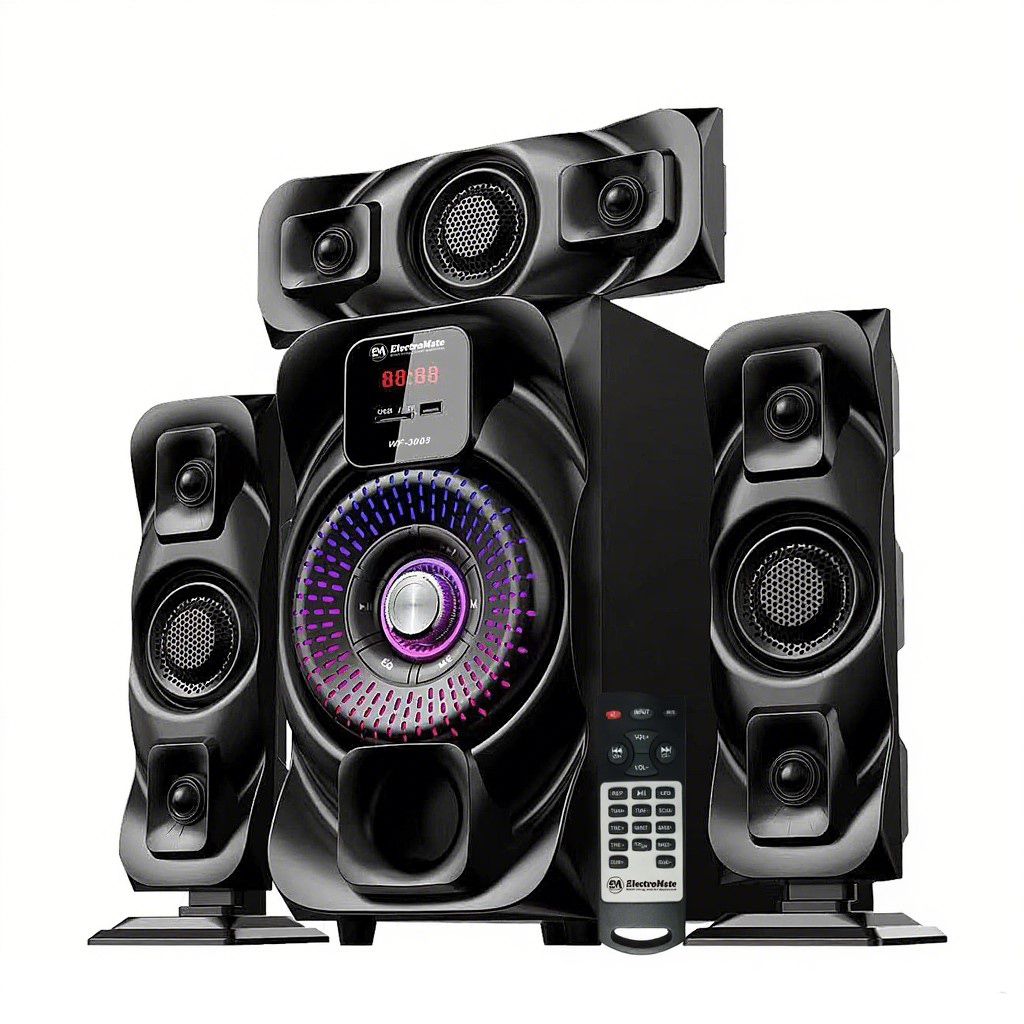 EM 3.1CH Speaker System woofer Subwoofer Multimedia 18000W PMPO Black 40W+10W×3 WF-3003