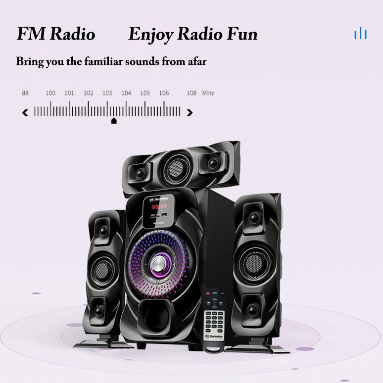 EM 3.1CH Speaker System woofer Subwoofer Multimedia 18000W PMPO Black 40W+10W×3 WF-3003
