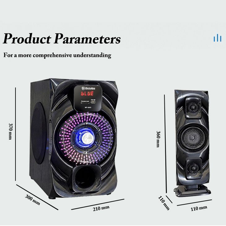 EM 3.1CH Speaker System woofer Subwoofer Multimedia 18000W PMPO Black 40W+10W×3 WF-3003