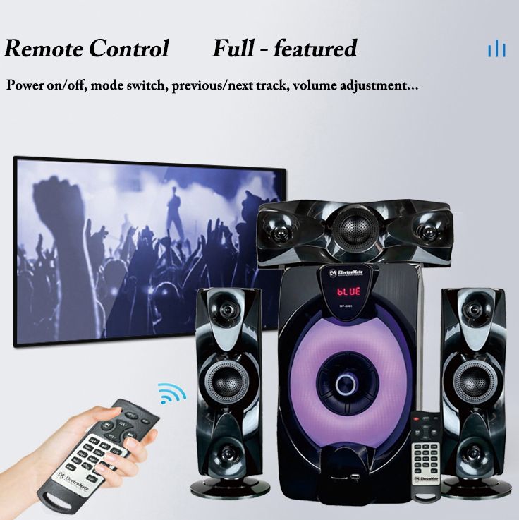 EM 3.1CH Speaker System woofer Subwoofer Multimedia 18000W PMPO Black 40W+10W×3 WF-3001