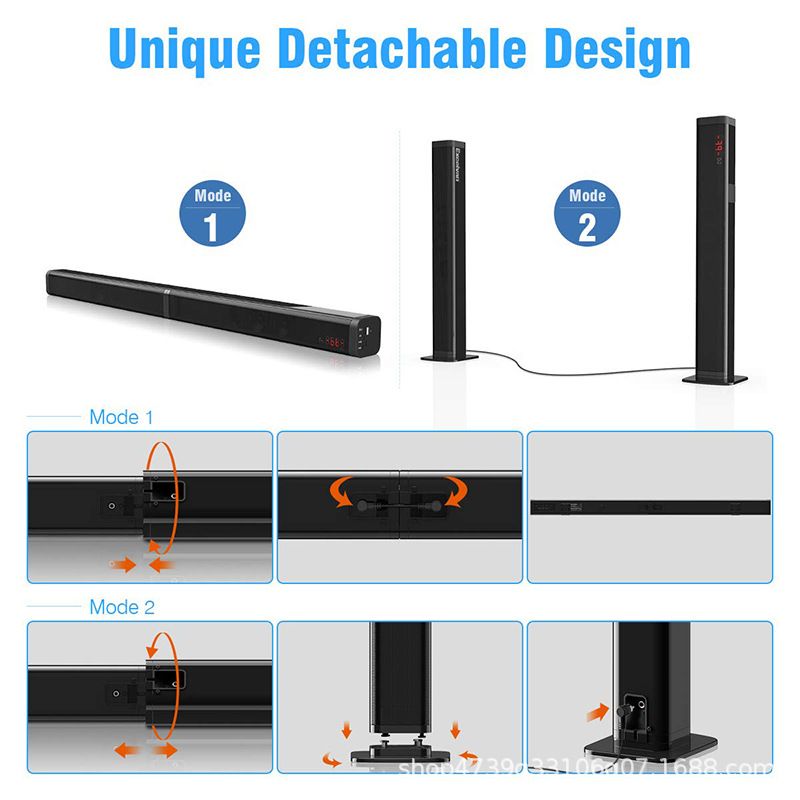 EM 2.1CH Multimedia Bluetooth Woofer Speaker System Subwoofer Soundbar BT/USB/SD/FM Subwoofer Home Audilo System Soundbar with Remote Control S1 Speaker bass WF-2001