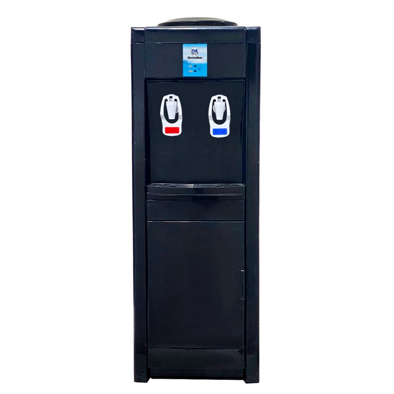 EM Water Dispenser with Hot and Cold Water – Standing Design with Storage Cabinet, Perfect for Home or Office Use Black water dispenser  ElectroMate
