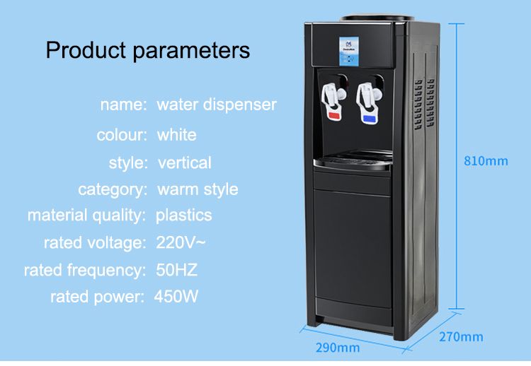EM Water Dispenser with Hot and Cold Water – Standing Design with Storage Cabinet, Perfect for Home or Office Use Black water dispenser  ElectroMate
