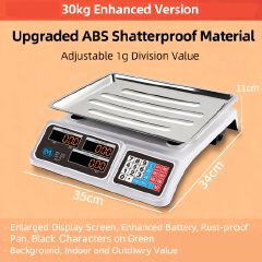 Electromate High Quality 150KG Digital Meat/Cereal/Fruits Weighing Scale - Stores Power 150KG Meat Butchery Farm Hunting Fishing Hunting Fishing Outdoor Farm Large Luggage White CS01