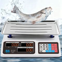 Electromate High Quality 150KG Digital Meat/Cereal/Fruits Weighing Scale - Stores Power 150KG Meat Butchery Farm Hunting Fishing Hunting Fishing Outdoor Farm Large Luggage White CS01
