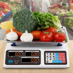 Electromate High Quality 150KG Digital Meat/Cereal/Fruits Weighing Scale - Stores Power 150KG Meat Butchery Farm Hunting Fishing Hunting Fishing Outdoor Farm Large Luggage White CS01
