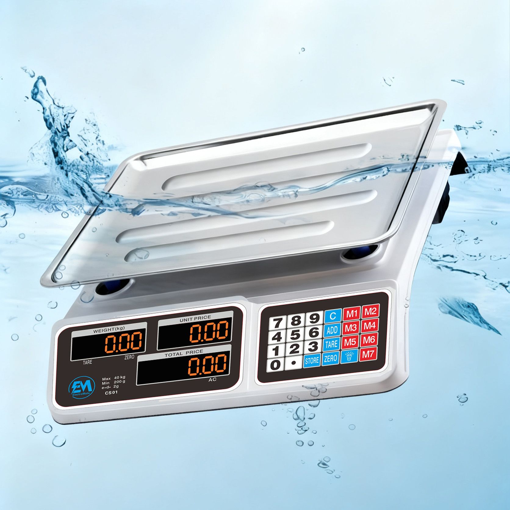 EM Commercial 40kg Electronic Price Computing Digital Weighing Scale