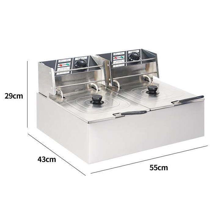 EM 6L / 12L Single Commercial Electric Deep Fryer Stainless Steel Cookware Silver ElectroMate EF01