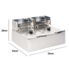 EM 6L Single Commercial Electric Deep Fryer Stainless Steel Cookware Silver ElectroMate EF01