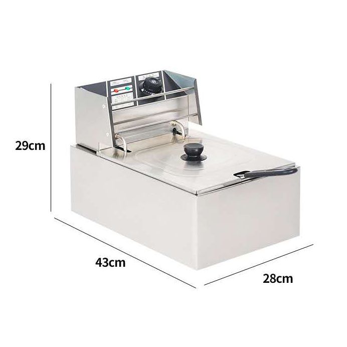 EM 6L / 12L Single Commercial Electric Deep Fryer Stainless Steel Cookware Silver ElectroMate EF01