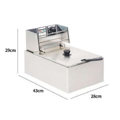 EM 6L Single Commercial Electric Deep Fryer Stainless Steel Cookware Silver ElectroMate EF01