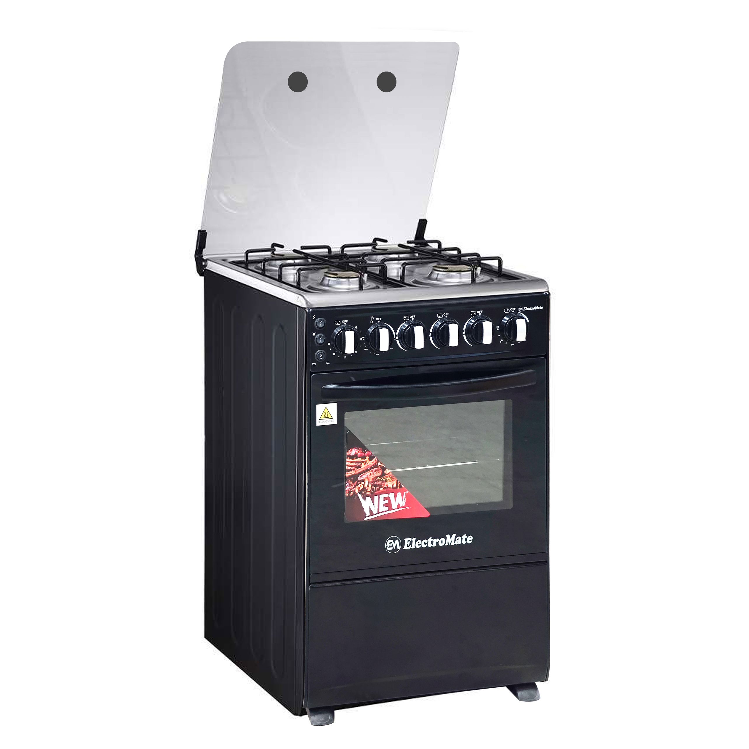 EM 3 Gas + 1 Electric 4 Burners Free Standing Gas Cooker Cooking Range with 50L Oven Automatic lgnition 50X55CM