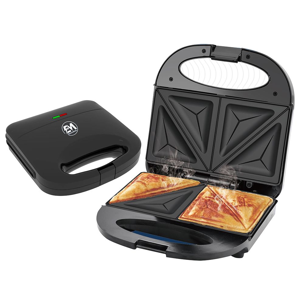 EM Sandwich Maker 2-Slice Non-Stick 750W Toaster for Bread – Perfect for Quick and Easy Snacks  ElectroMate