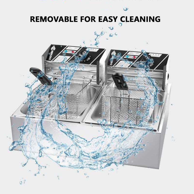 EM 6L / 12L Single Commercial Electric Deep Fryer Stainless Steel Cookware Silver ElectroMate EF01