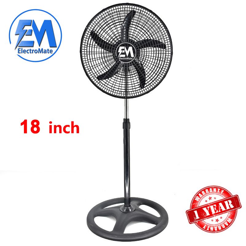 EM 18 Inch Stand Fan -5 Blades 3 Speed Powerful motor Fan Electric Floor Fan Cooling Fan Cooler Floor Fan  ElectroMate