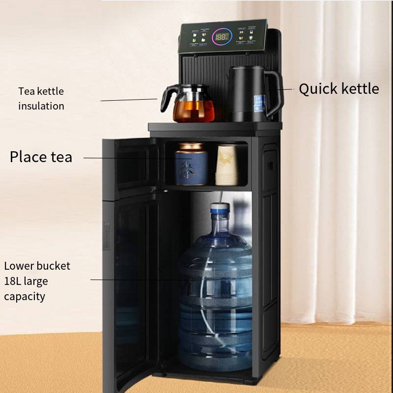 EM Bottom load Water Dispenser with Hot and Cold and Normal Water – Standing Design with Storage Cabinet, Perfect for Home or Office Use Black water dispenser  ElectroMate WD08