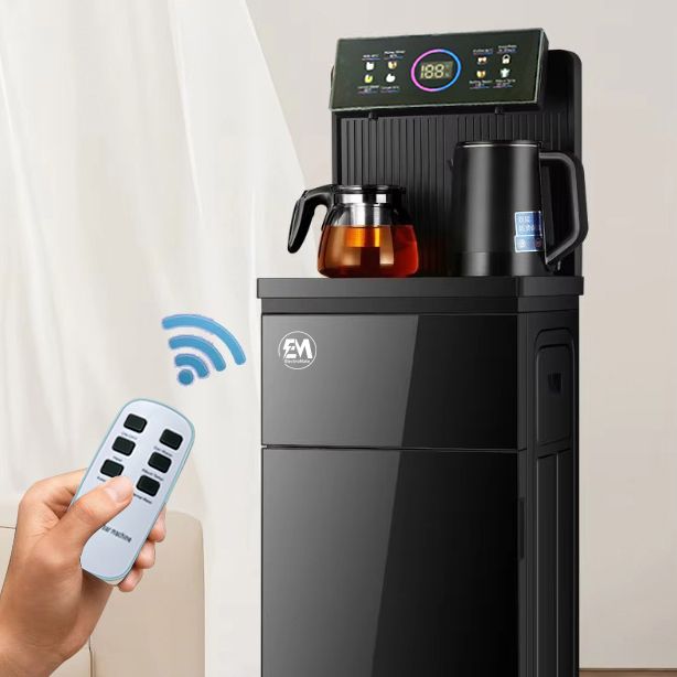 EM Bottom load Water Dispenser with Hot and Cold and Normal Water – Standing Design with Storage Cabinet, Perfect for Home or Office Use Black water dispenser  ElectroMate WD08