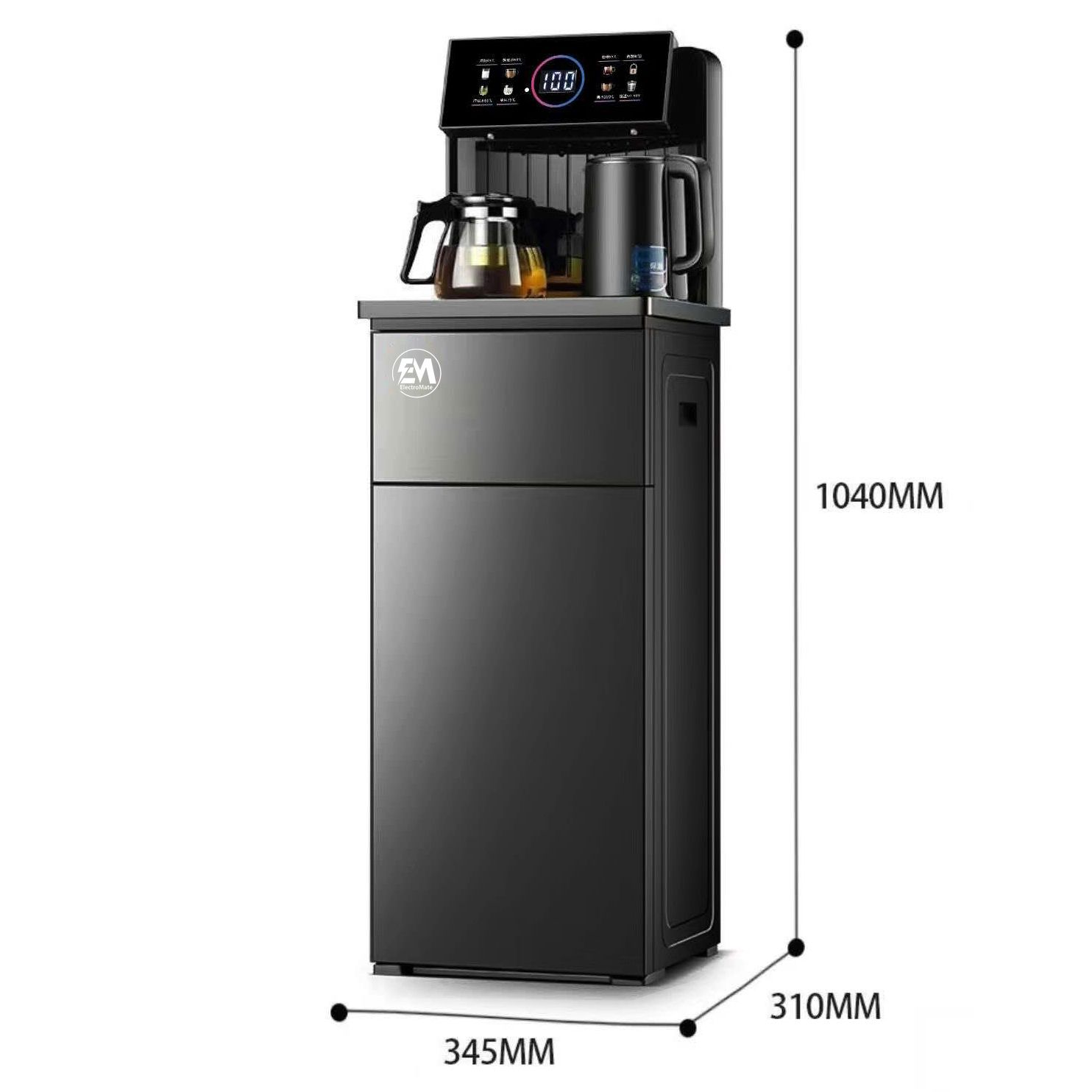 EM Bottom load Water Dispenser with Hot and Cold and Normal Water – Standing Design with Storage Cabinet, Perfect for Home or Office Use Black water dispenser  ElectroMate WD08