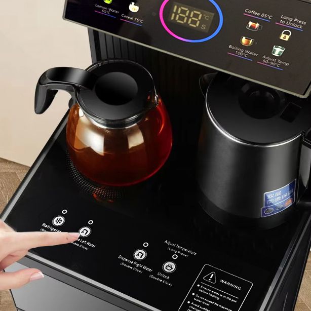 EM Bottom load Water Dispenser with Hot and Cold and Normal Water – Standing Design with Storage Cabinet, Perfect for Home or Office Use Black water dispenser  ElectroMate WD08