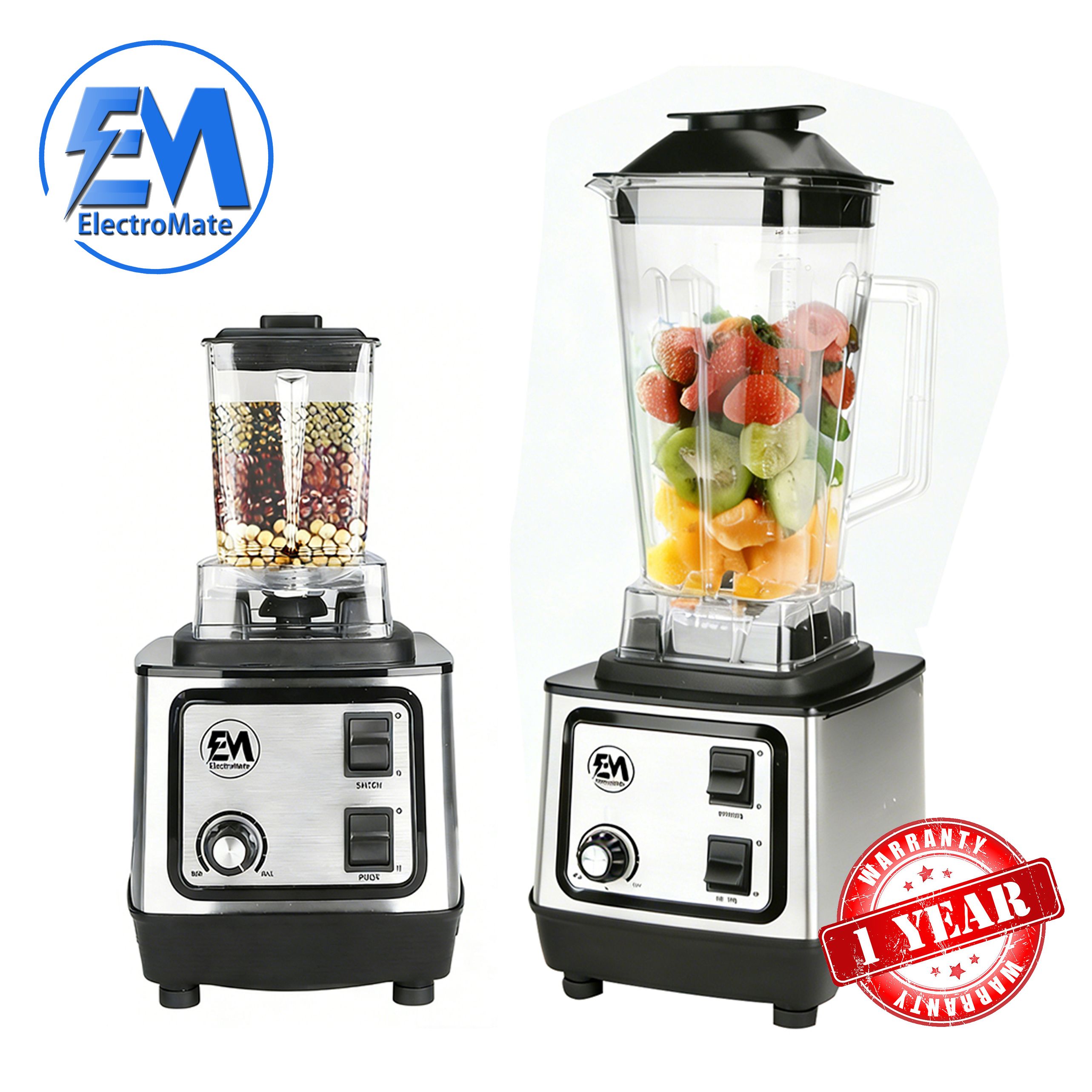 EM Heavy Duty Commercial Pro Blender + Grinder Jar COMMERCIAL HEAVY DUTY Blender High speed for easy operations Sharp. 2L large capacity DURABLE BD07