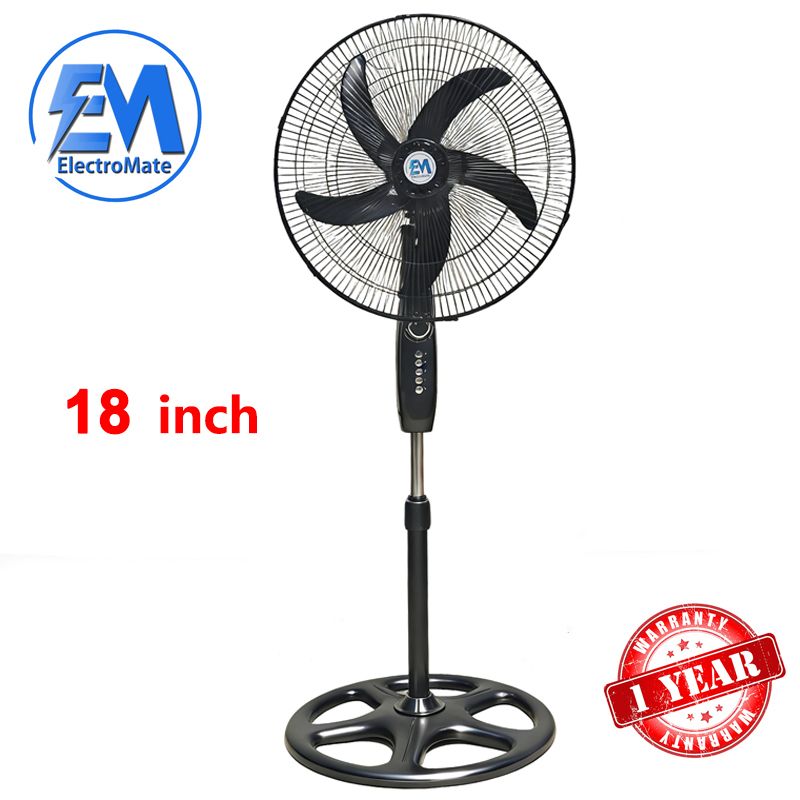 EM 18 Inch Stand Fan -5 Blades 3 Speed Powerful motor Fan Electric Floor Fan Cooling Fan Cooler Floor Fan  ElectroMate