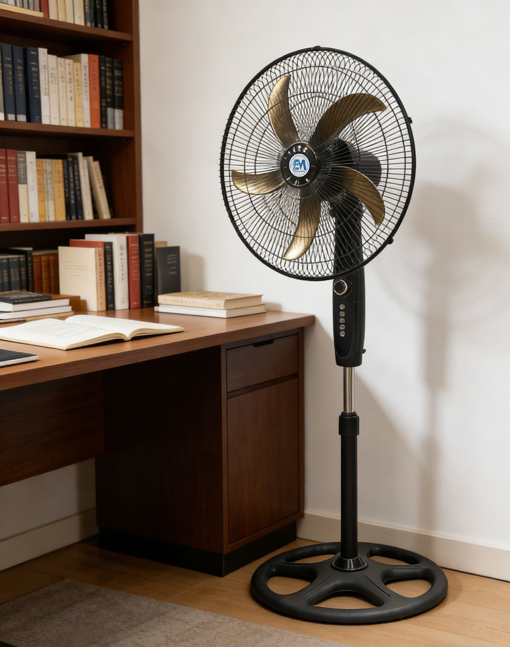 EM 18 Inch Stand Fan -5 Blades 3 Speed Powerful motor Fan Electric Floor Fan Cooling Fan Cooler Floor Fan  ElectroMate