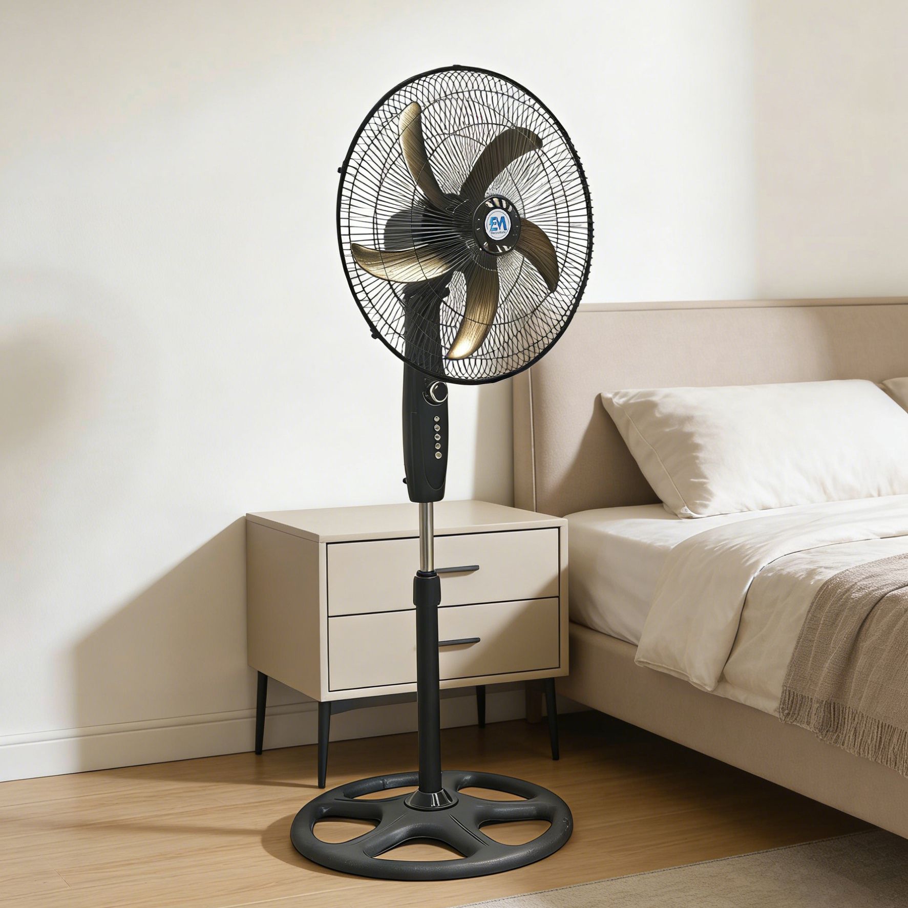EM 18 Inch Stand Fan -5 Blades 3 Speed Powerful motor Fan Electric Floor Fan Cooling Fan Cooler Floor Fan  ElectroMate