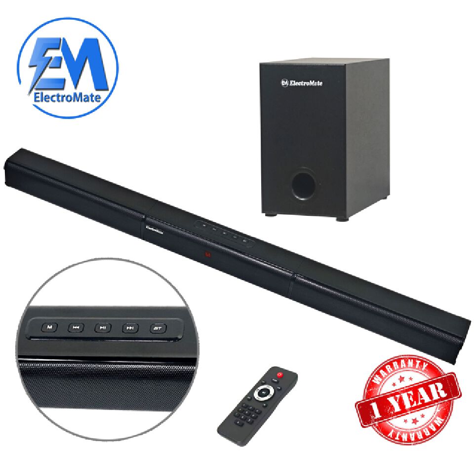 EM 2.1CH Multimedia Bluetooth Woofer Speaker System Subwoofer Soundbar BT/USB Subwoofer Home Audilo System Soundbar with Remote Control S1 Speaker bass SB01