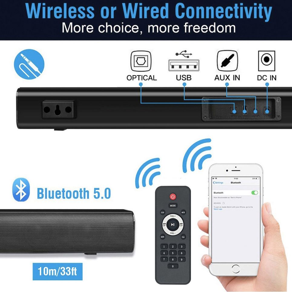 EM 2.1CH Multimedia Bluetooth Woofer Speaker System Subwoofer Soundbar BT/USB Subwoofer Home Audilo System Soundbar with Remote Control S1 Speaker bass SB01