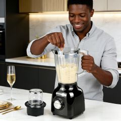 EM Blender 2-in-1 ElectroMate 1.5L Blender Classic Juicer & Grinder with Multifunctional Jug, Bottle, and Garlic Processor ElectroMate BD08