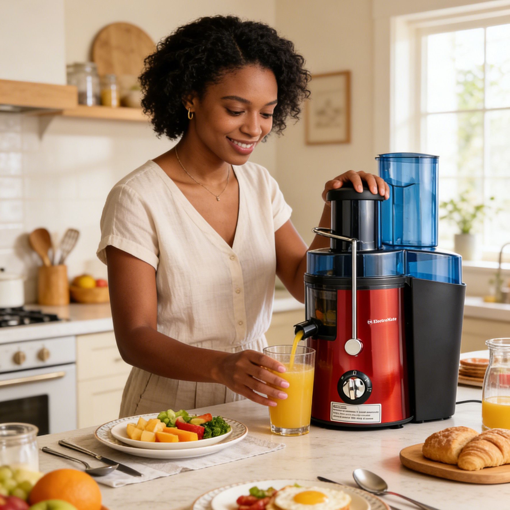 EM Multifunction Electric Juicer Machine Fruits and Vegs Dual Speeds Centrifugal Juice Extractor High Juice Yield juicer blender 800W electromate juice extractor