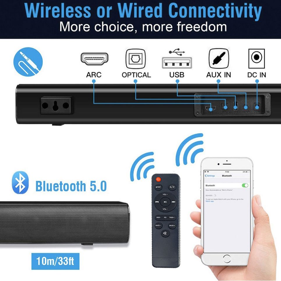 EM 2.1CH Multimedia Bluetooth Woofer Speaker System Subwoofer Soundbar BT/USB Subwoofer Home Audilo System Soundbar with Remote Control S1 Speaker bass SB02