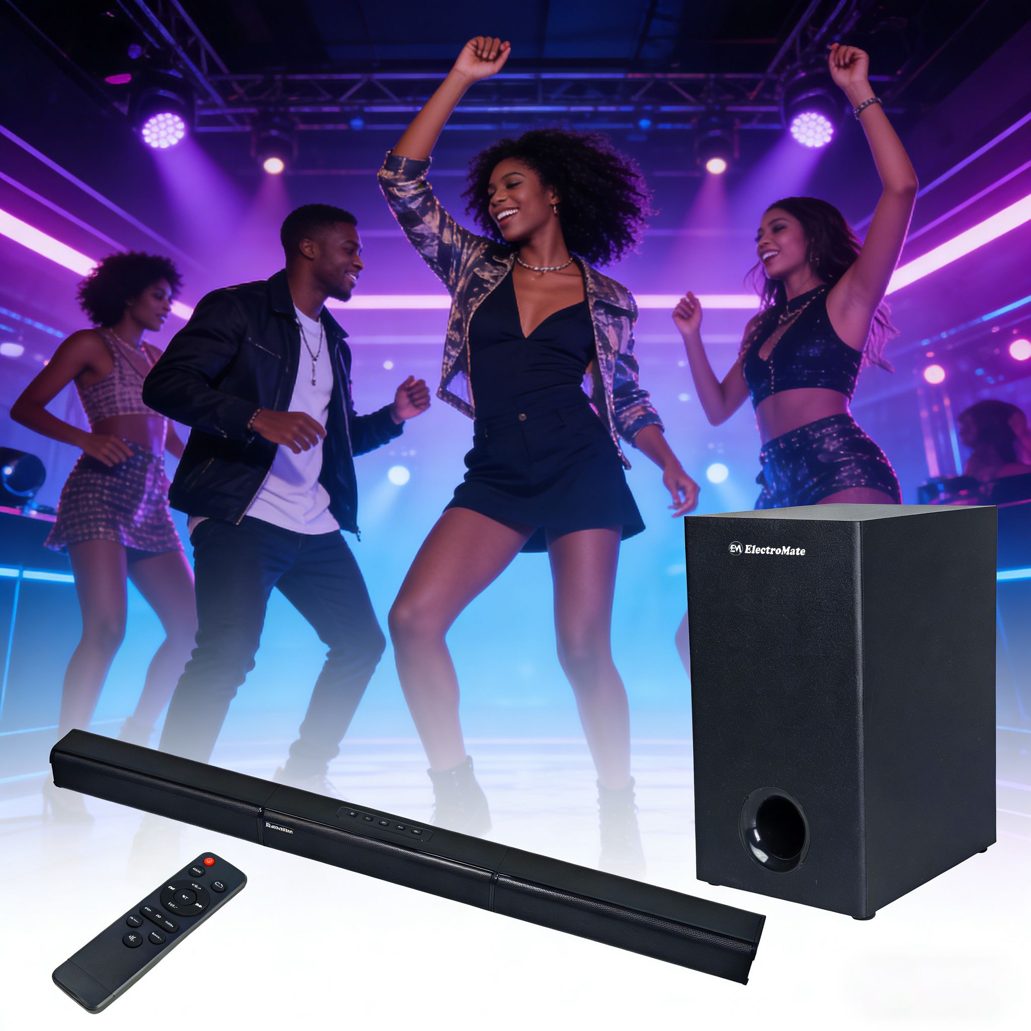 EM 2.1CH Multimedia Bluetooth Woofer Speaker System Subwoofer Soundbar BT/USB Subwoofer Home Audilo System Soundbar with Remote Control S1 Speaker bass SB02