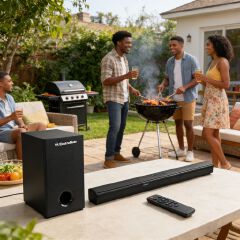 EM 2.1CH Multimedia Bluetooth Woofer Speaker System Subwoofer Soundbar BT/USB Subwoofer Home Audilo System Soundbar with Remote Control S1 Speaker bass SB02