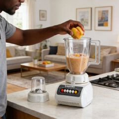 EM Blender 2-in-1 ElectroMate 1.5L Blender Classic Juicer & Grinder with Multifunctional Jug, Bottle, and Garlic Processor  ElectroMate BD01/BD02